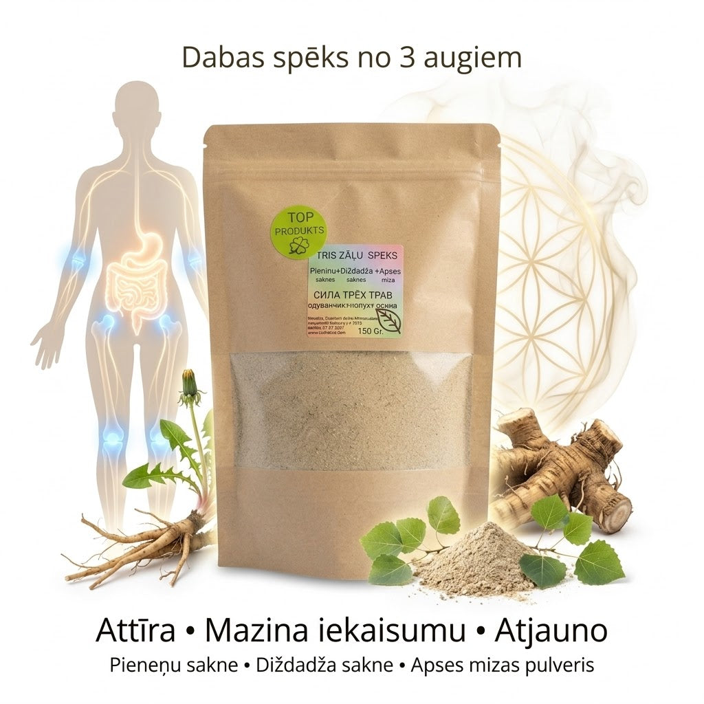 "Trīs zāļu spēks" – Dziļa aknu, žultspūšļa un gremošanas trakta attīrīšana